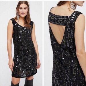 Free People Black and Silver Sequin Dress